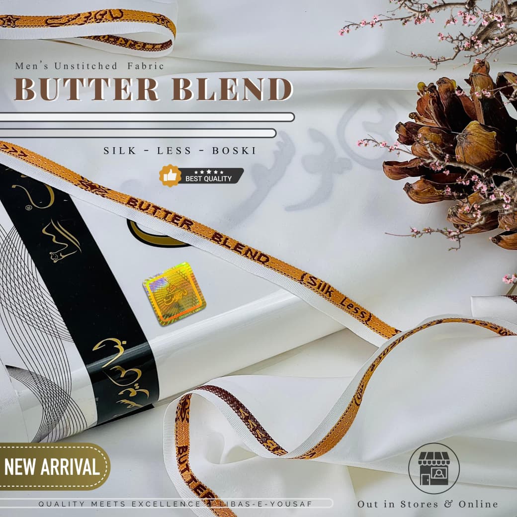 Libas-e-Yousaf® – Butter Blend Silk-Less Boski