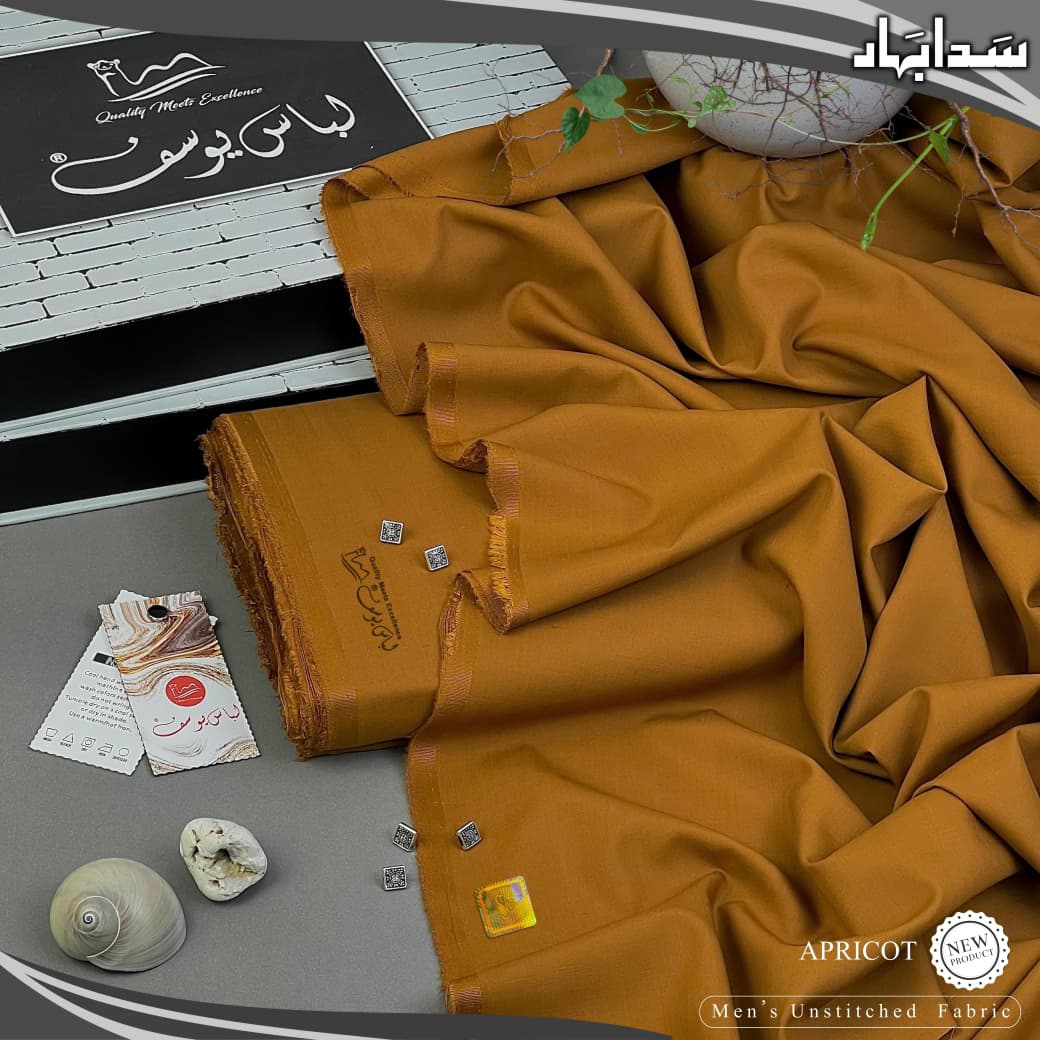 SADA BAHAR – Libas-e-Yousaf® | Men’s Unstitched Four Seasons Fabric – Apricot