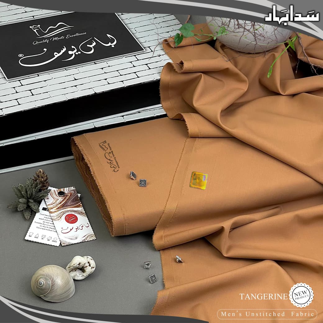 SADA BAHAR – Libas-e-Yousaf® | Men’s Unstitched Four Seasons Fabric – Tangerine